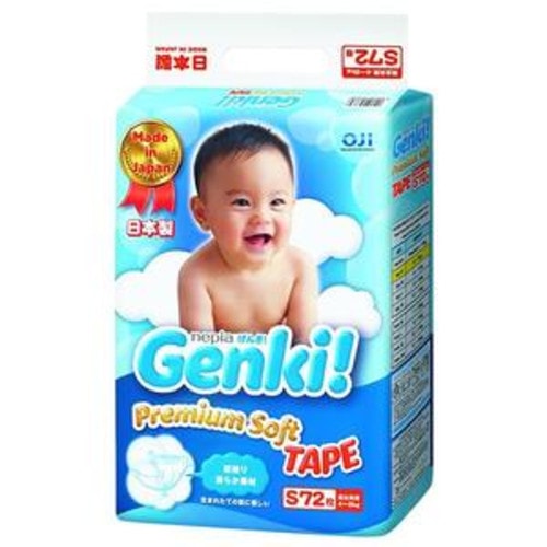 "Nepia Genki" Детские подгузники (для мальчиков и девочек) 72 шт., S 4-8 кг