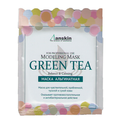 ANSKIN Modeling Mask Green Tea For Balance & Calming  Маска альгинатная для лица успокаивающая с экстрактом зеленого чая, 25г. / 422253