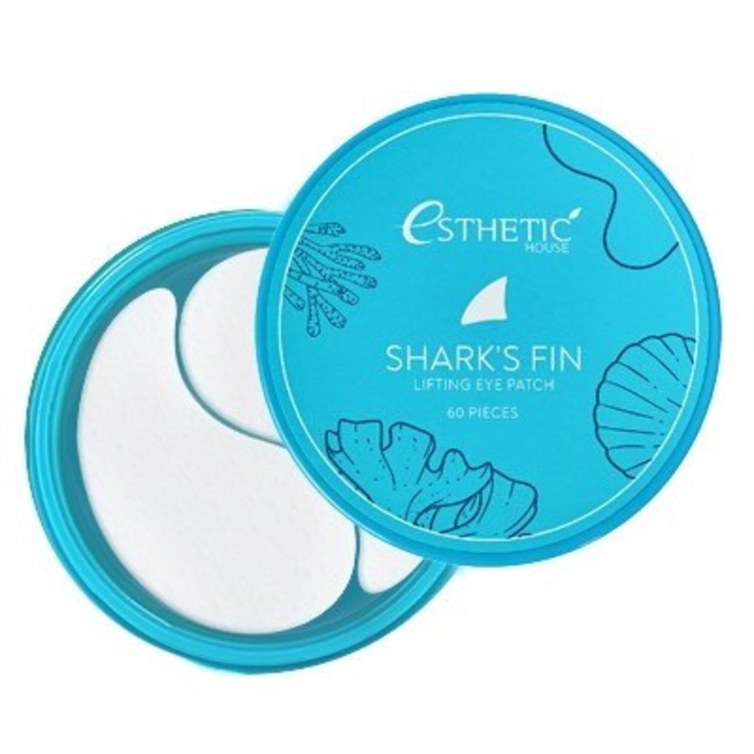 ESTHETIC HOUSE Shark's fin lifting eye patch  Патчи гидрогелевые для глаз плавник акулы, 60шт. / 012449
