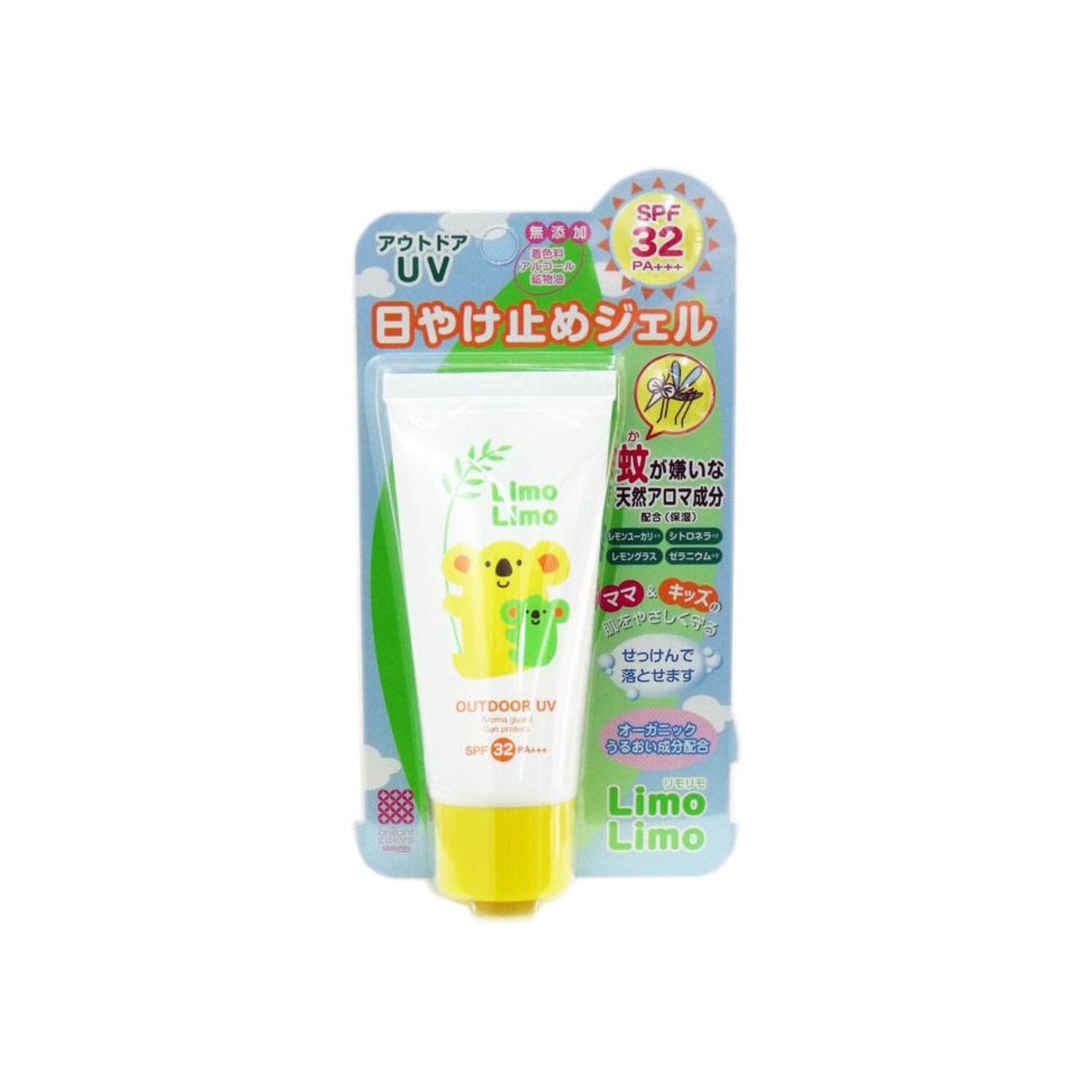 Meishoku Limo Limo Outdoor UV SPF32 Солнцезащитный гель для всей семьи с эффектом отпугивания насекомых SPF32, 50 г. / 246005 (1Т)
