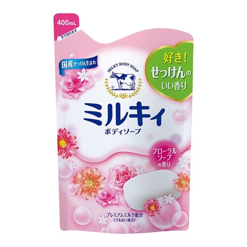 Cow Milky body Relax Floral Молочное мыло для тела с ароматом цветов, смен. блок, 400мл. / 006323