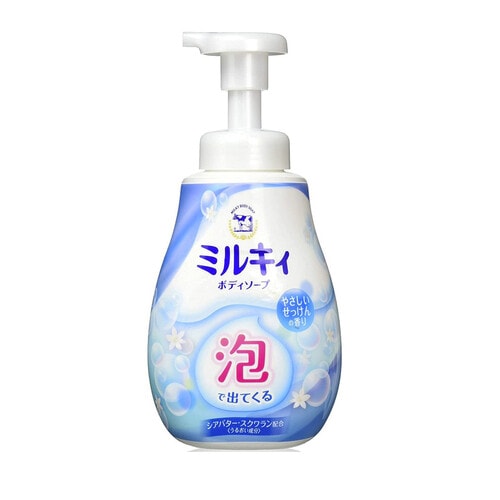 COW Milky Foam Gentle Soap Бархатное увлажняющее мыло-пенка для телас нежным ароматом цветочного мыла, 600 мл