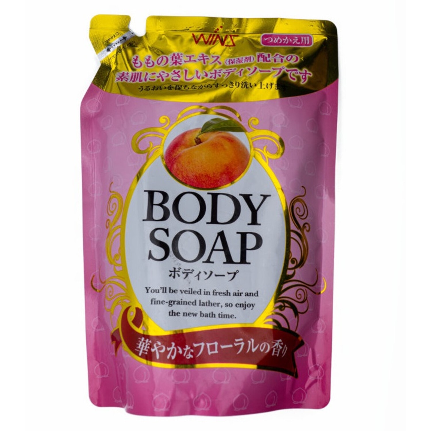 ND "Wins Body Soap peach" Крем-мыло д/тела  с экстр. лист. персика и богатым аром, 400мл/ 825697