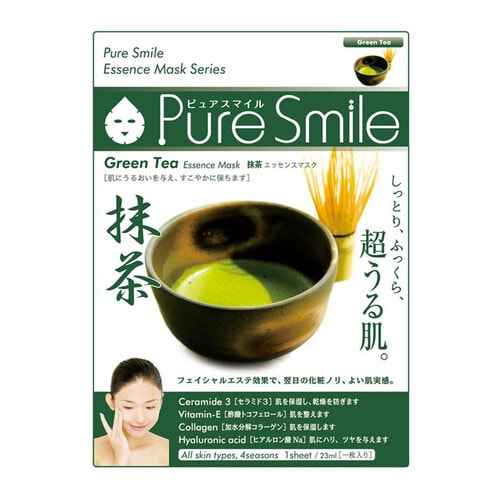 "Pure Smile" "Essence mask" Увлажняющая маска для лица с эссенцией японского зеленого чая, 23мл. / 042174