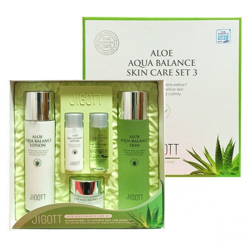 Jigott Aloe Aqua Balance Skin Care Набор для ухода за лицом с экстрактом алоэ вера/ 281280