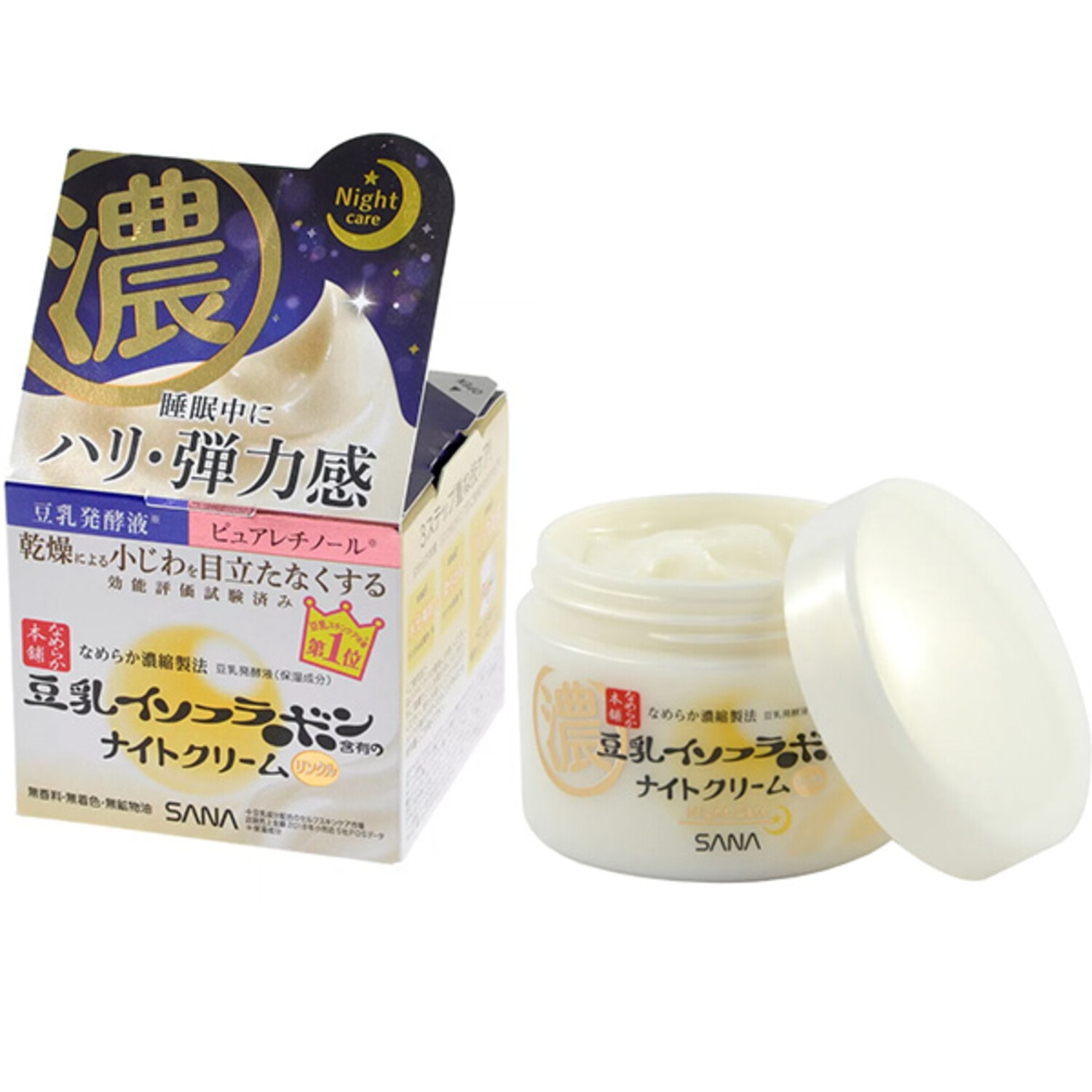 SANA Soy Milk Wrinkle Gel Cream Увлажняющий и подтягивающий ночной крем-гель с ретинолом и изофлавонами сои, 50 г. / 485787 (3Т)