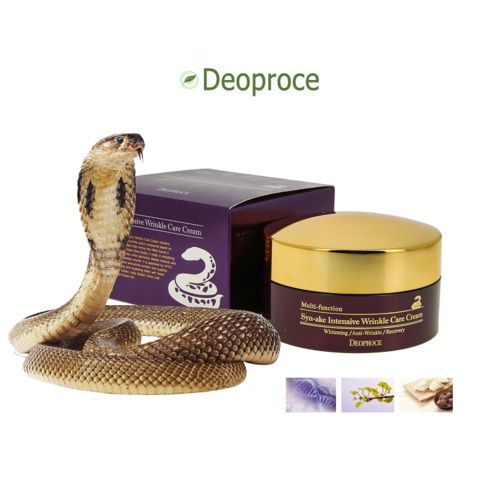 DEOPROCE Multi-Function Syn-ake Intensive Wrinkle Care Cream Многофункциональный интенсивный крем с пептидом змеи (эффект ботокса) против морщин для зрелой кожи