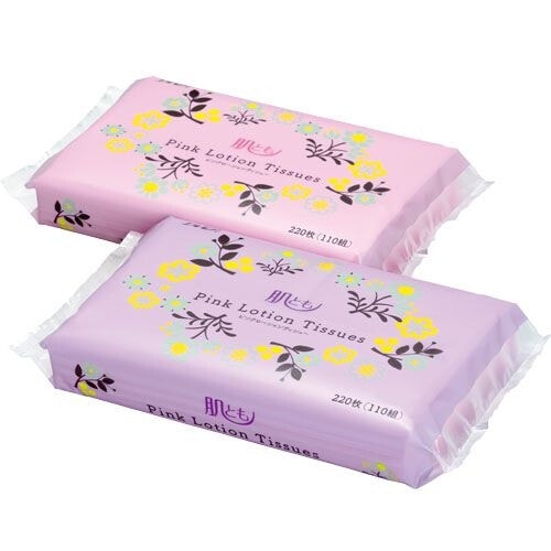 Kami Shodji "Ellemoi. Pink" Бумажные розовые двухслойные салфетки с коэнзимом Q10 , 110 штук (1 пачка), / 003811