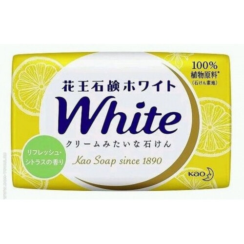 KAO "White Citrus" Кусковое крем-мыло с ароматом цитрусовых фруктов, 130г. / 310361