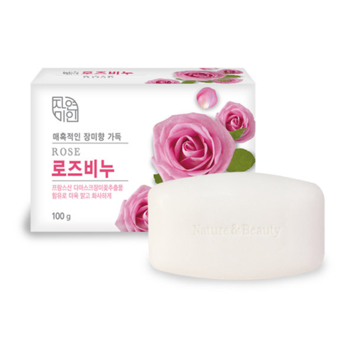 Mukunghwa "Rose Beauty Soap" Успокаивающее и увлажняющее туалетное мыло с экстрактом дамасской розы, 100г. / 803830