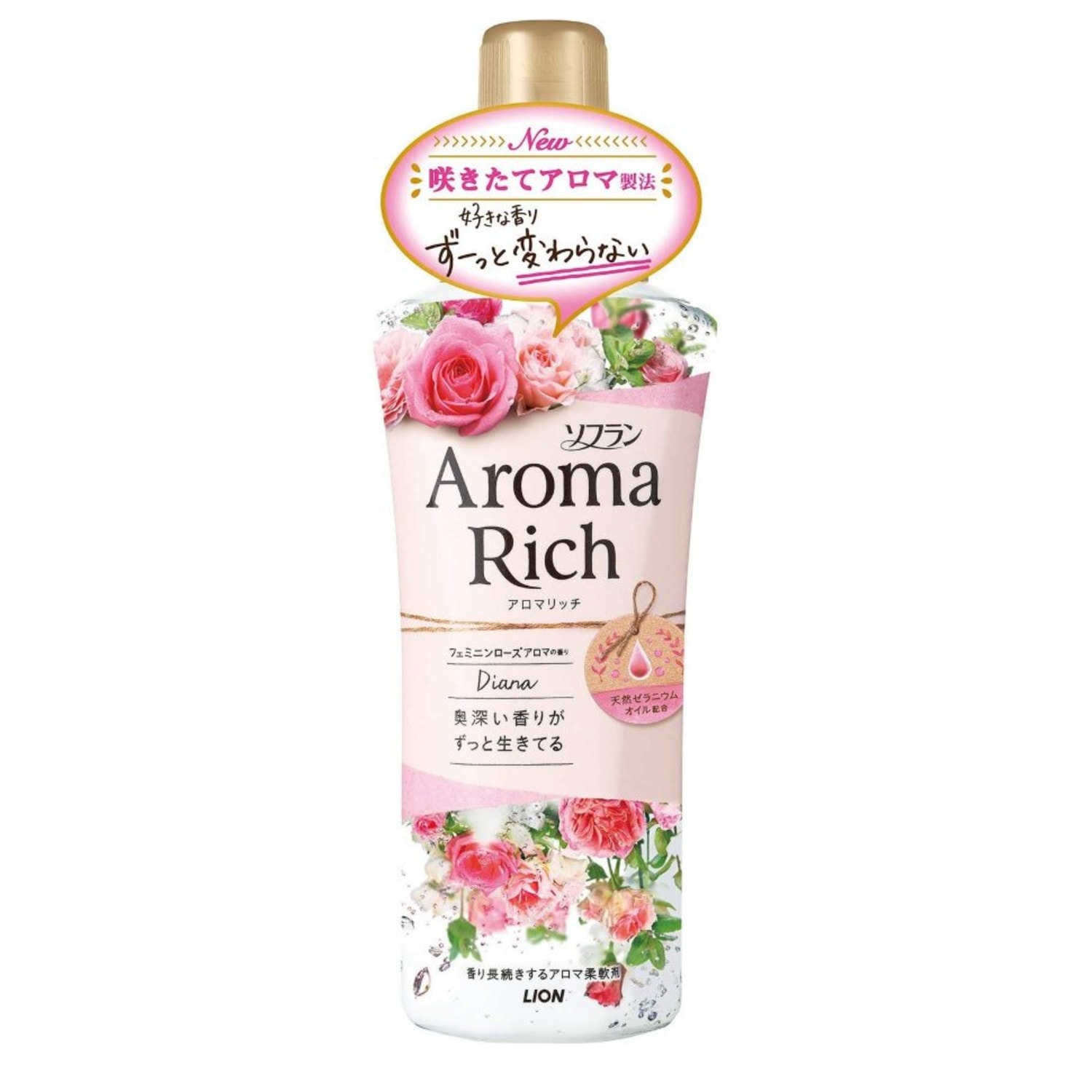  LION  Aroma Rich Diana Кондиционер для белья  с богатым ароматом натуральных роз, 520мл. / 292357
