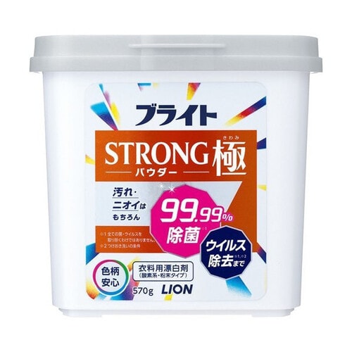 Lion "Bright Strong Kiwami Powder" Порошковый кислородный отбеливатель для стойких загрязнений, с антибактериальным и дезодорирующим эффектом, 570 г/ 319221
