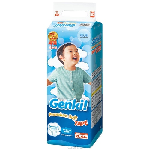 "Nepia Genki" Подгузники Nepia Premium Soft XL (12-17 кг) 44 шт./ 512136