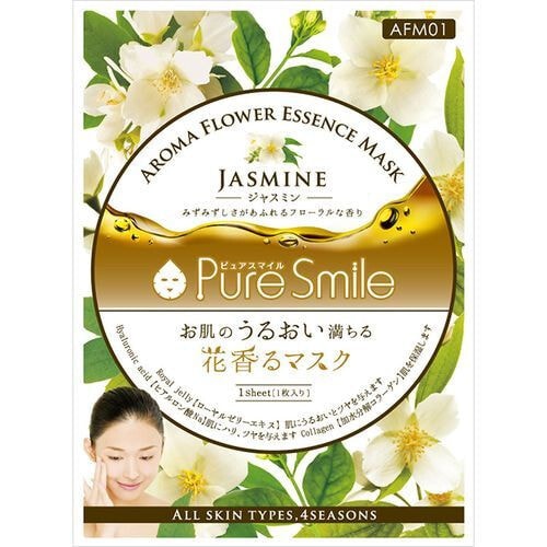 Pure Smile Aroma Flower  Смягчающая маска для лица с маслом жасмина, коэнзимом Q10, коллагеном, гиалуроновой кислотой, пантенолом и экстрактом алоэ-вера, 23 мл