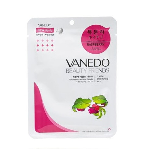All New Cosmetic "Vanedo" "Beauty Friends" Маска для лица с эссенцией малины, придающая коже упругость и эластичность, 25г. / 640159