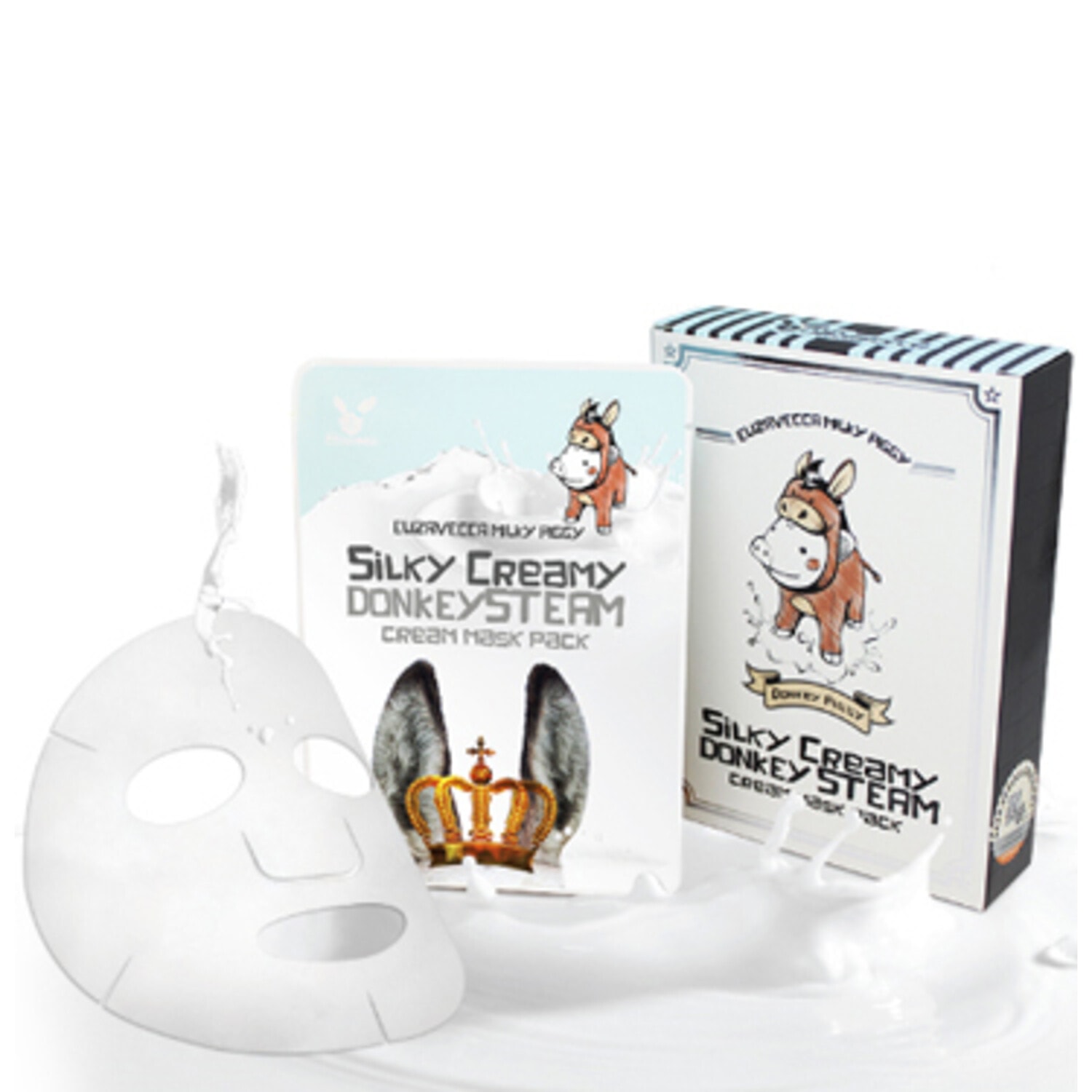 Elizavecca Silky Creamy Donkey Steam Cream Mask Pack тканевая маска с паровым кремом из ослиного молока, 25 г/ 942157