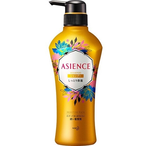 KAO "Asience" Увлажняющий шампунь для волос, с мёдом и протеином жемчуга, цветочный аромат, 450 мл. / 326218